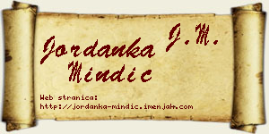 Jordanka Mindić vizit kartica